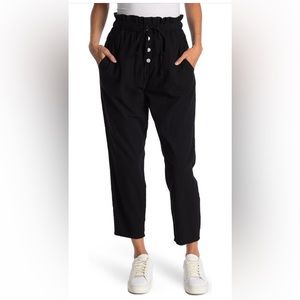 🆕 BLANKNYC linen paperbag waist trousers in black Sz XS J9